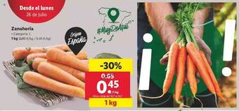 Lidl Zanahoria 1kg oferta