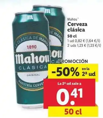 Lidl Mahou Cerveza Clásica 50cl oferta