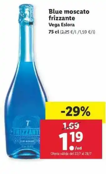 Lidl Blue Moscato Frizzante Vega Eslora 75cl oferta