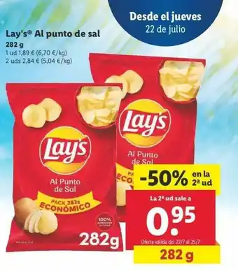 Lidl Lay's Al Punto De Sal 282g oferta