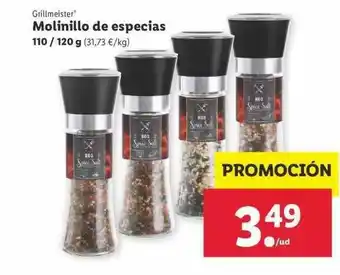 Lidl Grillmeister Molinillo De Especias 110/120g oferta