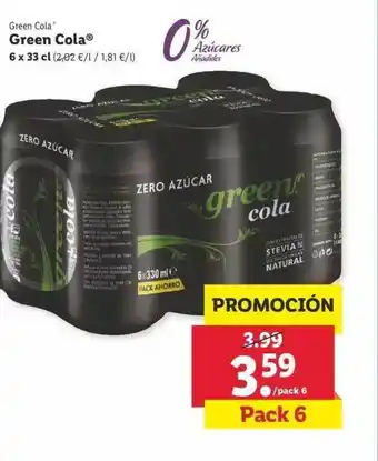 Lidl Green Cola 6 x 33cl oferta