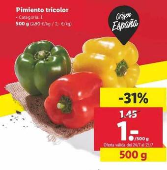 Lidl Pimiento Tricolor 500g oferta