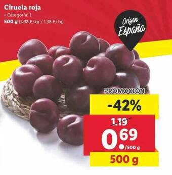 Lidl Ciruela Roja 500g oferta