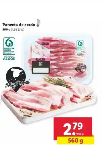 Lidl Panceta De Cerdo 560g oferta