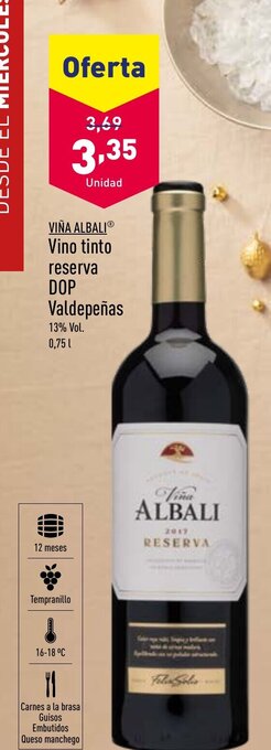 ALDI Vino Tinto Reserva DOP Valdepeñas oferta