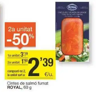 BonpreuEsclat 2a unitat -50% cintes de salmó fumat royal oferta