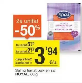 BonpreuEsclat 2a unitat -50% salmó fumat baix en sal royal oferta