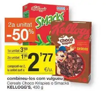 BonpreuEsclat 2a unitat -50% cereals choco krispies o smacks kellogg's oferta