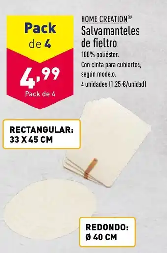 ALDI Salvamanteles de Fieltro oferta