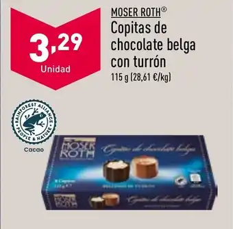 ALDI Copitas de Chocolate Belga Con Turrón oferta