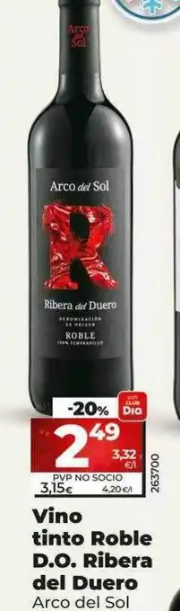 Dia Vino tinto roble d.o. ribera del duero arco del sol oferta
