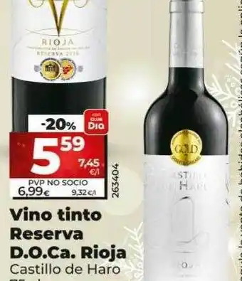 Dia Vino tinto reserva d.o.ca. rioja castillo de haro oferta