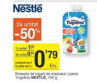 BonpreuEsclat Bosseta de iogurt de maduixa i poma yogolino nestlé oferta