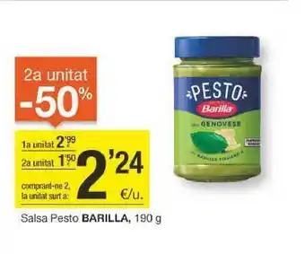 BonpreuEsclat 2a unitat -50% salsa pesto barilla oferta