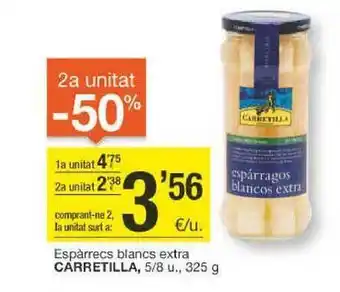 BonpreuEsclat 2a unitat -50% espàrrecs blancs extra carretilla oferta