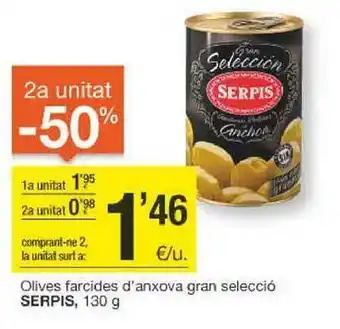 BonpreuEsclat 2a unitat -50% olives farcides d'anxova gran selecció serpis oferta