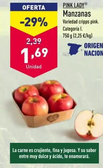 ALDI Pink Lady Manzanas Variedad cripps pink oferta