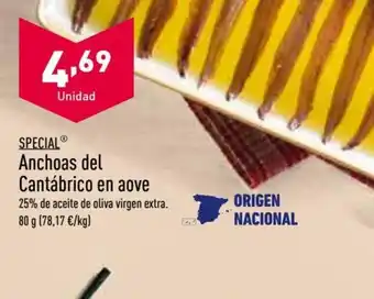 ALDI Special Anchoas del Cantábrico en aove oferta