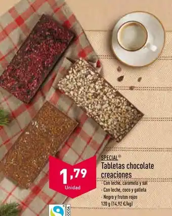 ALDI Special Tabletas chocolate creaciones oferta