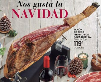 Hipercor Jamón De Cebo Ibérico 50% Raza Ibérica oferta