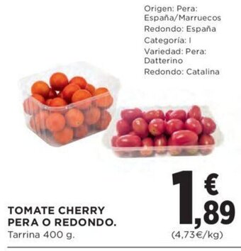 Hipercor Tomate Cherry Pera o Redondo oferta