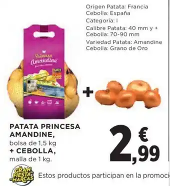 Hipercor Patata Princesa Amandine + Cebolla oferta