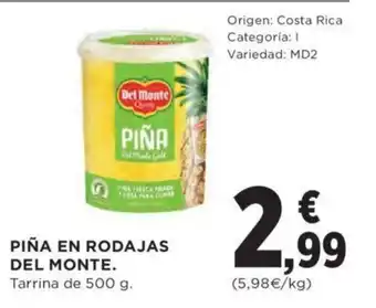 Hipercor Piña de Rodajas Del Monte oferta