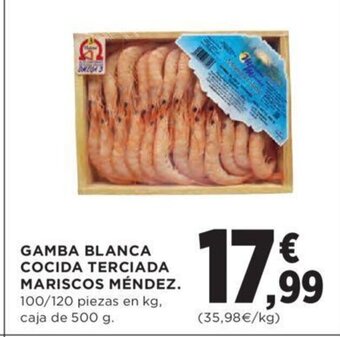 Hipercor Gamba Blanca Cocida Terciada Mariscos Méndez oferta