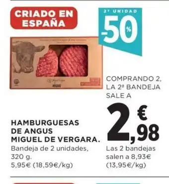Hipercor Hamburguesas de Angus Miguel de Vergara oferta