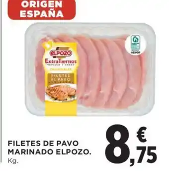 Hipercor Filetes de Pavo Marinado Elpozo oferta