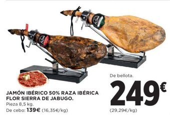Hipercor Jamón Ibérico 50 % Raza Ibérica Flor Sierra de Jabugo oferta