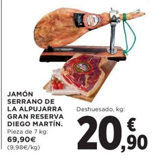 Hipercor Jamón Serrano De La Alpujarra Gran Reserva Diego Martín oferta