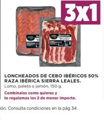 Hipercor Loncheados De Cebo Ibéricos 50% Raza Ibérica Leales oferta