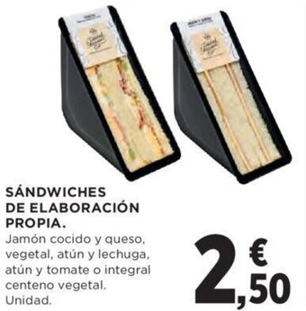 Hipercor Sándwiches De Elaboración Propia oferta