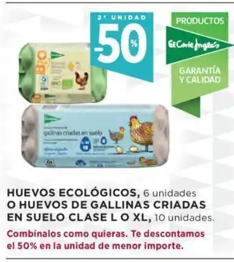 Hipercor Huevos Ecológicos, O Huevos De Gallinas Criadas en Suelo Clase L o XL oferta