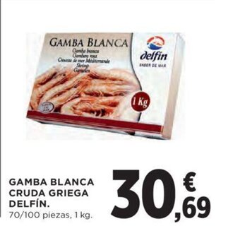 Hipercor Gamba Blanca Cruda Griega Delfín oferta