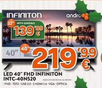 Expert Led 40" FHD Infiniton INTC-40N520 oferta