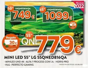 Expert Mini Led 55" LG 55QNED816QA oferta
