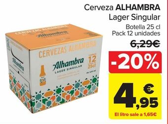 Carrefour Cerveza alhambra lager singular oferta