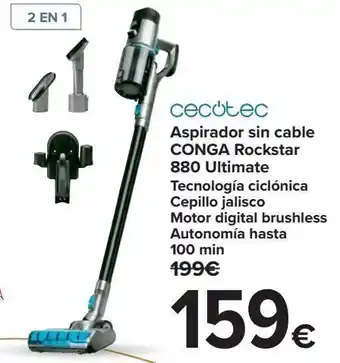Carrefour Aspirador sin cable conga rockstar 880 ultimate cecotec oferta