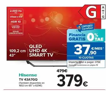 Carrefour Tv 43a7gq hisense oferta