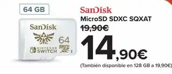 Carrefour Microsd sdxc sqxat sandisk oferta