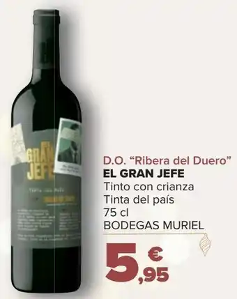 Carrefour D.o. "ribera del duero" el gran jefe tinto con crianza oferta