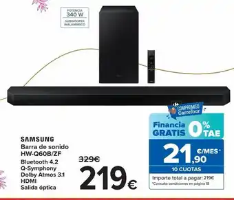 Carrefour Barra de sonido hw-q60b/zf oferta