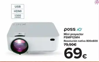 Carrefour Mini proyector psmp12wh poss oferta