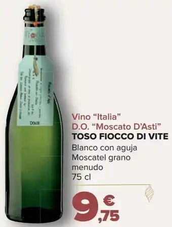 Carrefour Vino "italia" d.o. "moscato d'asti" toso fiocco di vite oferta