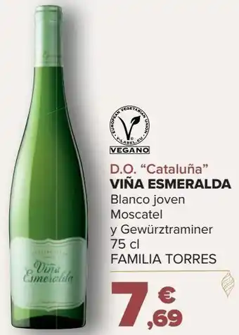 Carrefour D.o. "cataluña" viña esmeralda blanco joven oferta