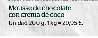 La Sirena Mousse de chocolate oferta