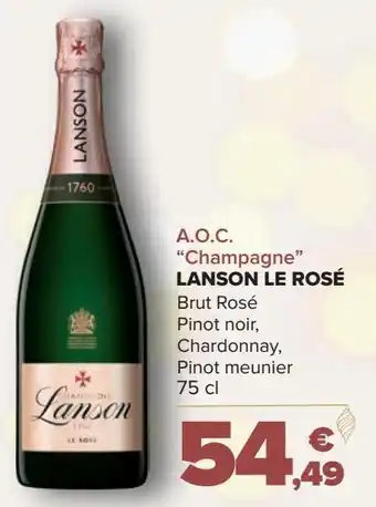 Carrefour A.o.c. "champagne" lanson le rosé brut rosé oferta